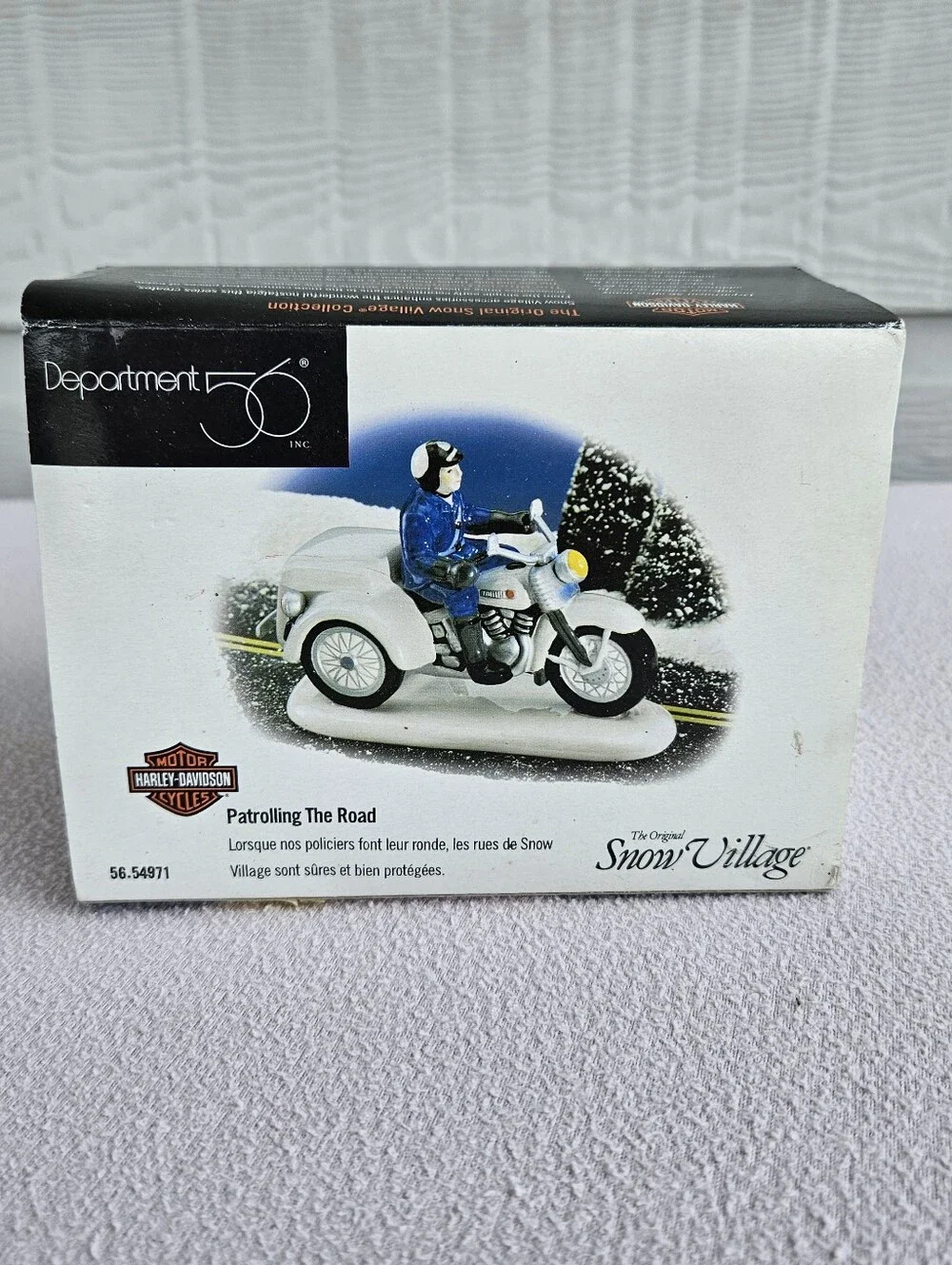 Department 56 Harley Davidson Patrolling The Road 54971 Snow Village Motorcycle
